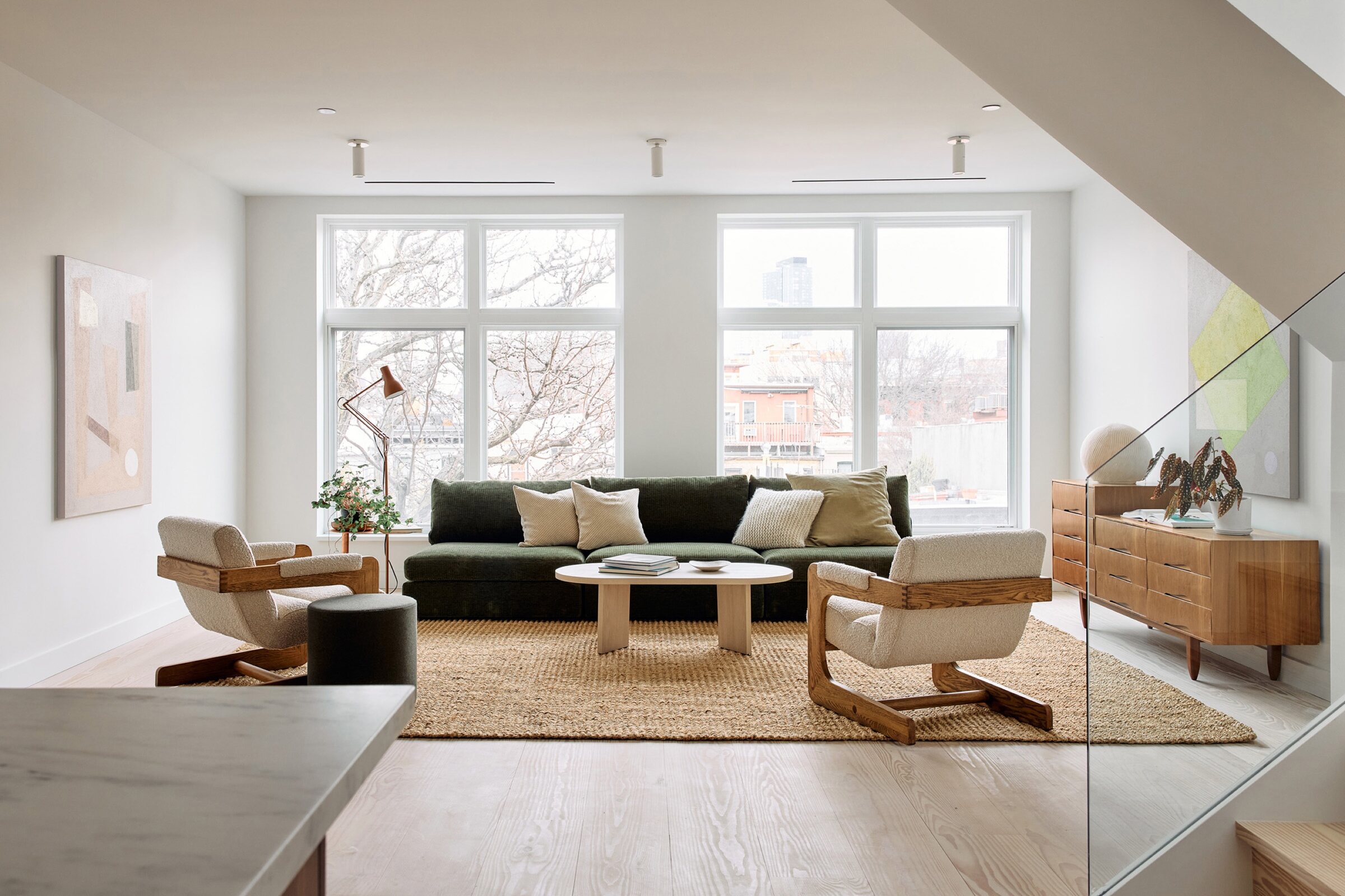 Sunlit living room at 44 Garfield Place